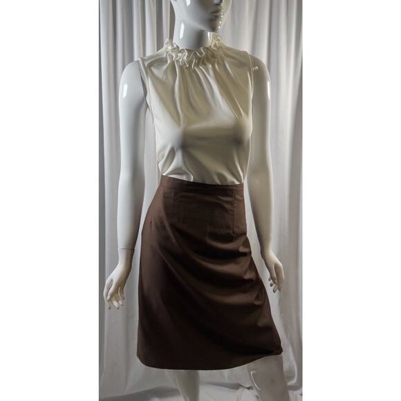 Classic Handmade Pencil Skirt, Charcoal Brown, Sz: 10, 64-63 - Picture 13 of 16